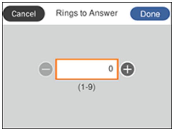 EPSON WORKFORCE WF-2850DWF - Setting the Number of Rings to Answer - 1