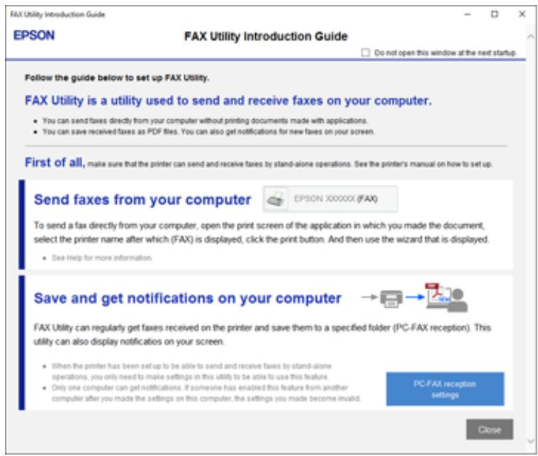 EPSON WORKFORCE WF-2850DWF - Selecting Received Fax Options Using the Fax Utility - Windows - 1