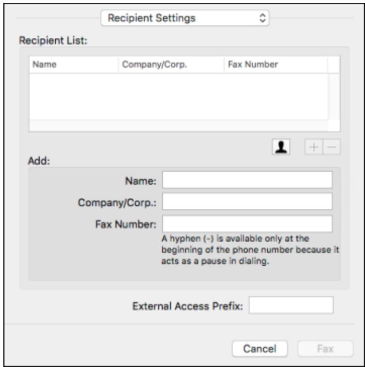 EPSON WORKFORCE WF-2850DWF - Sending Faxes Using the Fax Utility - Mac - 2