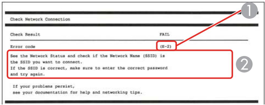 EPSON WORKFORCE WF-2850DWF - Network Connection Report Codes and Messages - 1