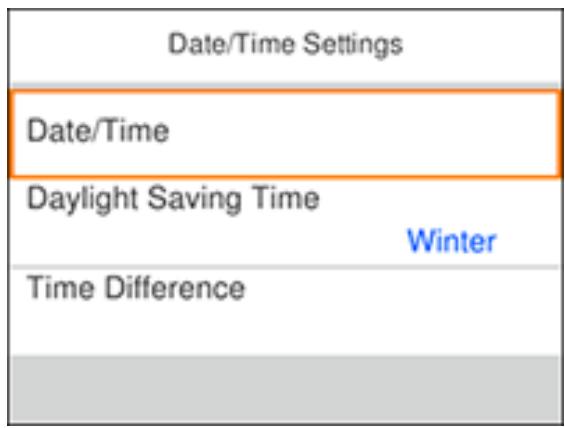 EPSON WORKFORCE WF-2850DWF - Selecting the Date and Time - 1