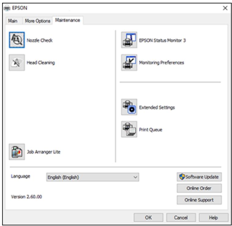 EPSON WORKFORCE WF-2850DWF - Selecting Extended Settings - Windows - 1