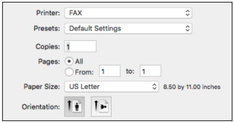EPSON WORKFORCE WF-2850DWF - Sending Faxes Using the Fax Utility - Mac - 1
