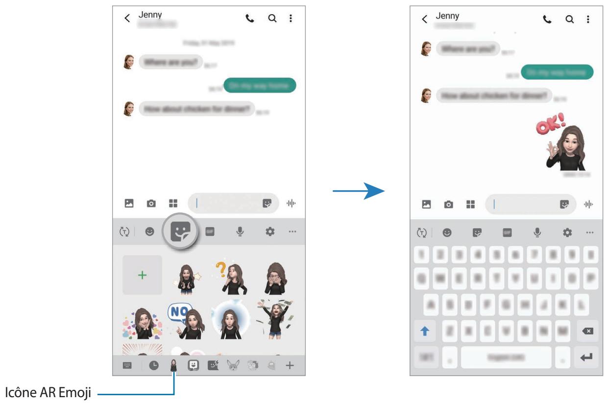 SAMSUNG GALAXY NOTE 10 - Utiliser les autocollants Mon AR Emoji dans une conversation - 1
