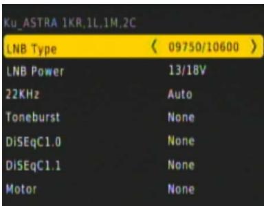 SEDEA S-6550HD TERMINAL HD - b) Paramétrage du satellite - 1