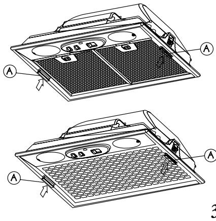 Technical diagram showing two views of a refrigerator with labeled components and directional arrows indicating movement or assembly.