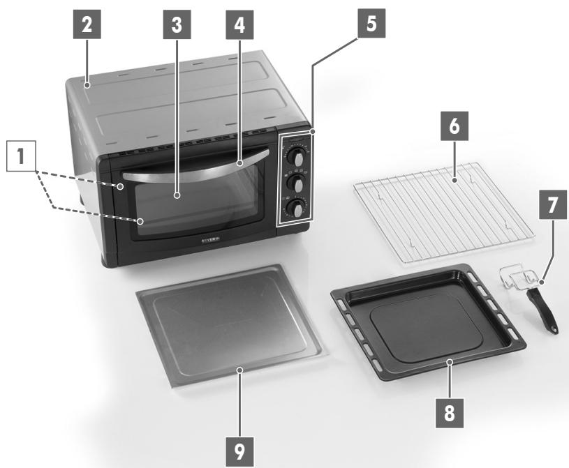 SEVERIN TO9630 - Overview and parts included The toast oven at a glance - 1