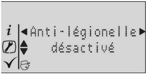 ATLANTIC ODYSSE SPLIT - Réglage du mode anti-legionnelle: - 1