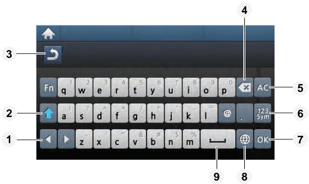 SAMSUNG PROXPRESS SL-M3825ND - Présentation du clavier contextualuel - 2