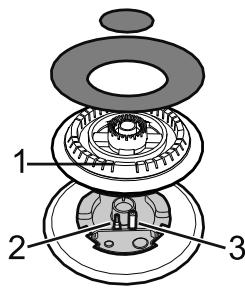 SMEG SF64M3VB - Correct position for flame-spreader crowns and burner caps - 2