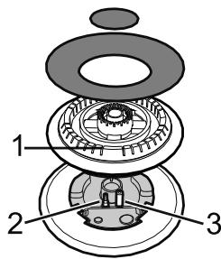 SMEG SF6400TVN - Correct position for flame-spreader crowns and burner caps - 2
