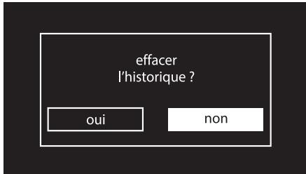 effacer l'historique ? oui non