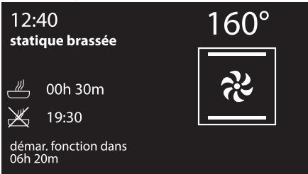 12:40 statique brassée 00h 30m 19:30 démar. fonction dans 06h 20m 160°