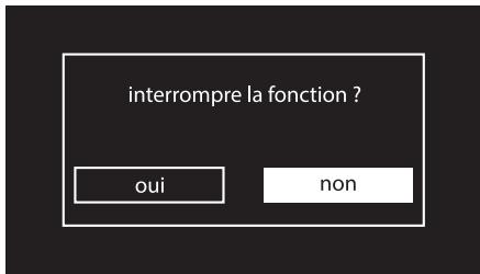 interrompre la fonction ? oui non