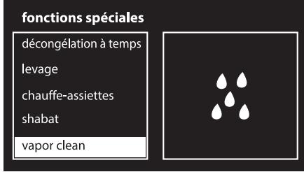 fonctions spéciales décongélation à temps levage chauffe-assiettes shabat vapor clean