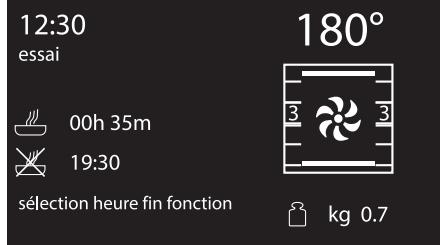 12:30 essai 00h 35m 19:30 sélection heure fin fonction 180° kg 0.7