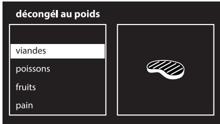 décongél au poids viandes poissons fruits pain