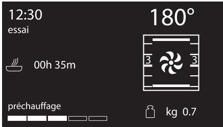 12:30 essai 00h 35m préchauffage 180° kg 0.7