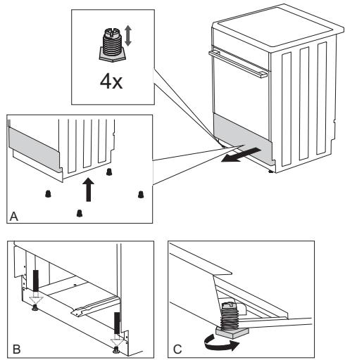 GORENJE K6351XF - AUSRICHTEN DES Gerätes UND ZUSÄTZLICHES UTERGESTELL - 1