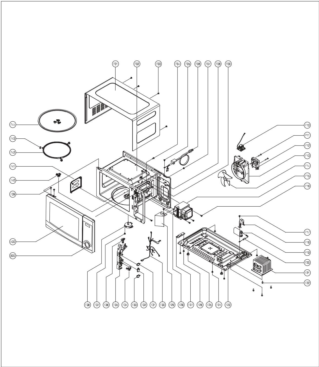 DAEWOO KOR6LM07 - PCB LOCATION NO. - 1