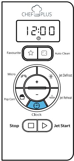 CHEF PLUS 12:00 Favourite Auto Clean Micro Jet Defrost Pop Corn - Jet Reheat Clock Stop Jet Start