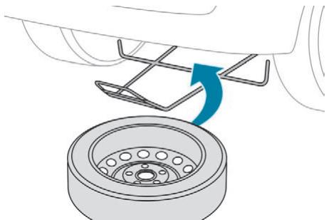 PEUGEOT RIFTER - Replacer la roue de secours dans le panier - 1