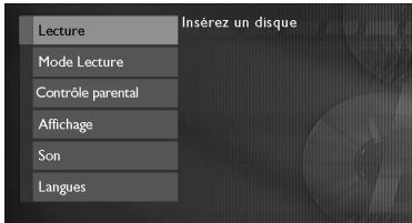 THOMSON THD300 - Les menus de votre lecteur DVD (principes d'utilisation) - 1