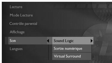 THOMSON THD300 - Le menu du lecteur - 1