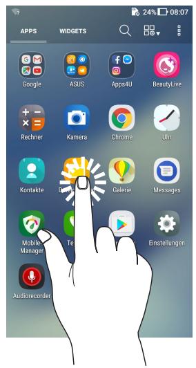 ASUS ZENFONE PEG 4A (ZB500TL) - Apps starten und Elemente auswahlen - 1