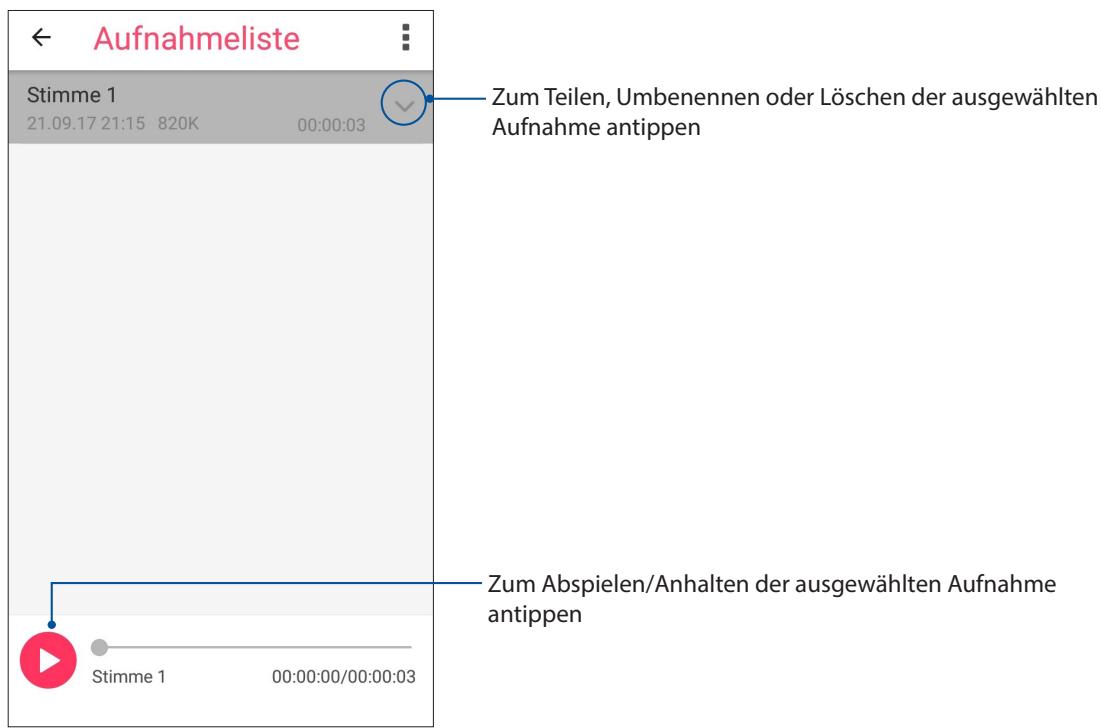 ASUS ZENFONE PEG 4A (ZB500TL) - Aufnahmeliste - 1