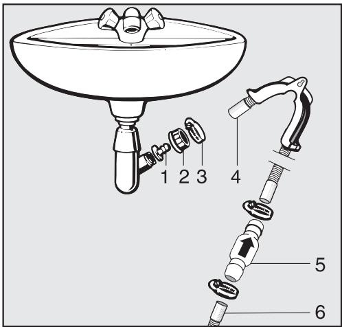 MIELE TWR860WP - Raccordement direct au siphon d'un évier - 2