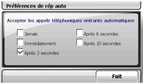 MIO SPIRIT 370 - Préférences de réponse auto - 1