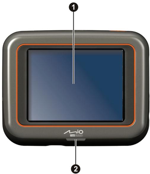 MIO MIVUE 733 - Éléments de la face avant - 1