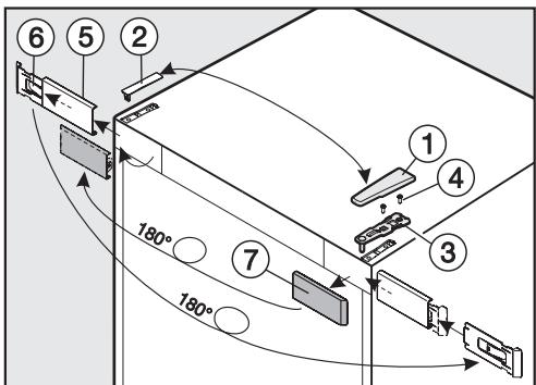 MIELE FNS37402I - Déplacement de la porte de l'appareil : - 1
