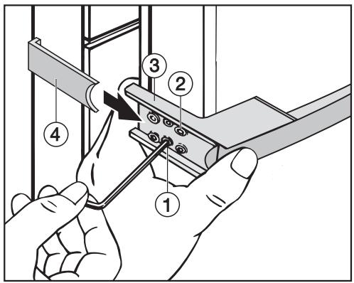 MIELE FNS37402I - Remontage de la poignée de porte : - 1