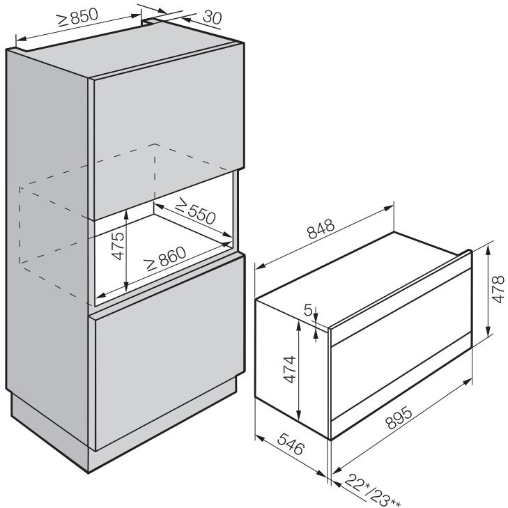MIELE H2267-1 BP - Encastrement dans un meuble bas - 4