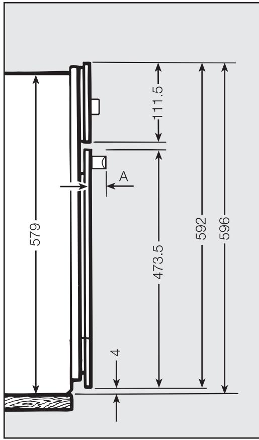MIELE H6400 BM - Front dimensions - 1