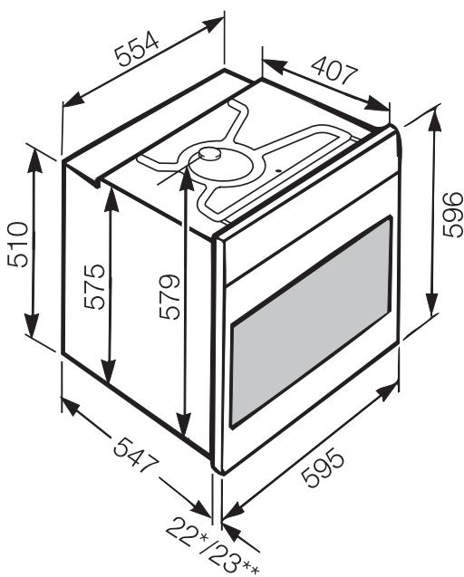 MIELE H6400 BM - Installation in a base unit - 3