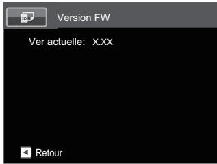 Version FW Ver actuelle: X.XX Retour