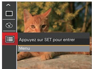 Appuyez sur SET pour entrer Menu