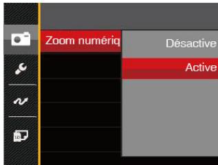 Zoom numériq Désactive Active