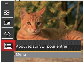 Appuyez sur SET pour entrer Menu