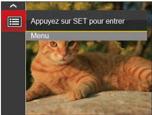 Appuyez sur SET pour entrer Menu