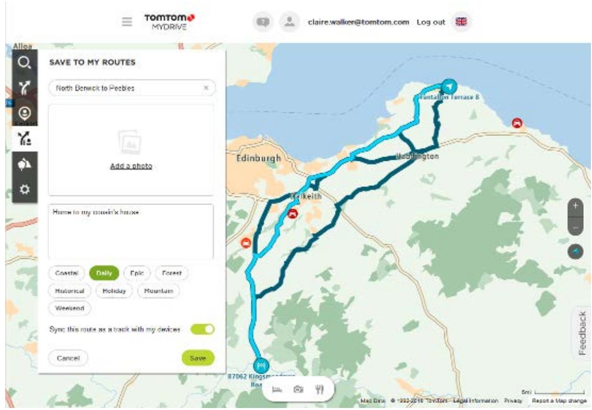 TOMTOM GO 620 EUROPE - Ajouter à mes parcours à l'aide de mydrive - 3