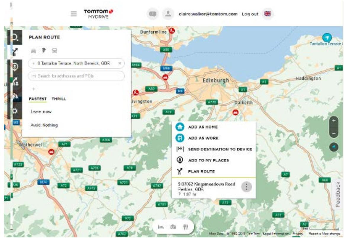 TOMTOM GO 620 EUROPE - Ajouter à mes parcours à l'aide de mydrive - 1