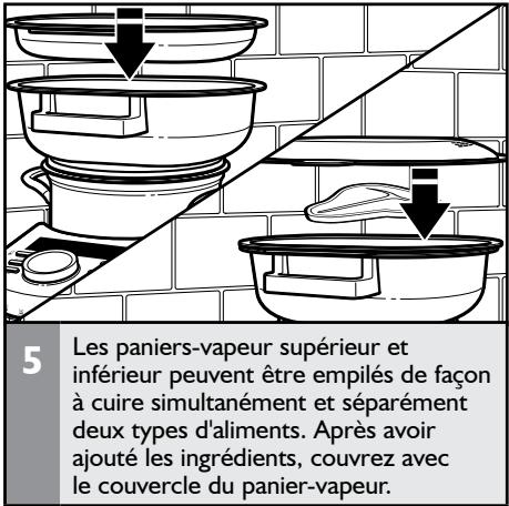 KITCHENAID 5KPM5 - Utilisation des paniers-vapeur supérieur et/ou inférieur - 5