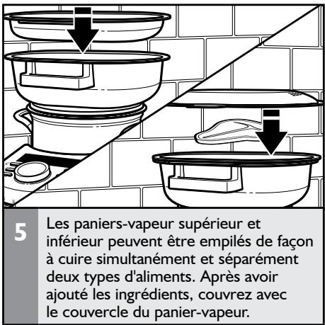 KITCHENAID 5KSM7990X - Utilisation des paniers-vapeur supérieur et/ou inférieur - 5