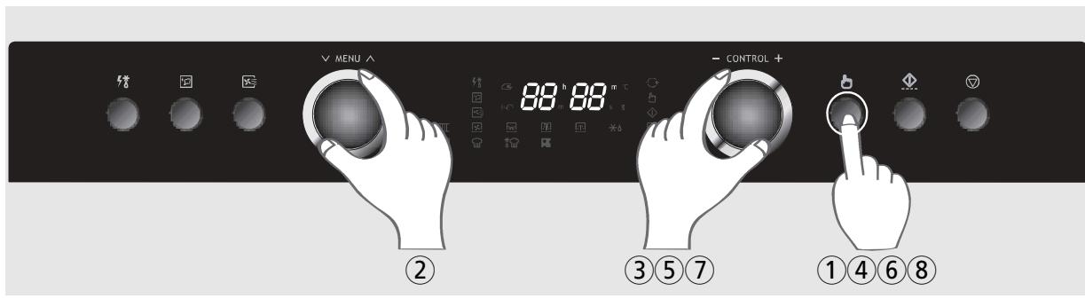 MENU 88 h 88 m CONTROL + ② ③⑤⑦ ①④⑥⑧
