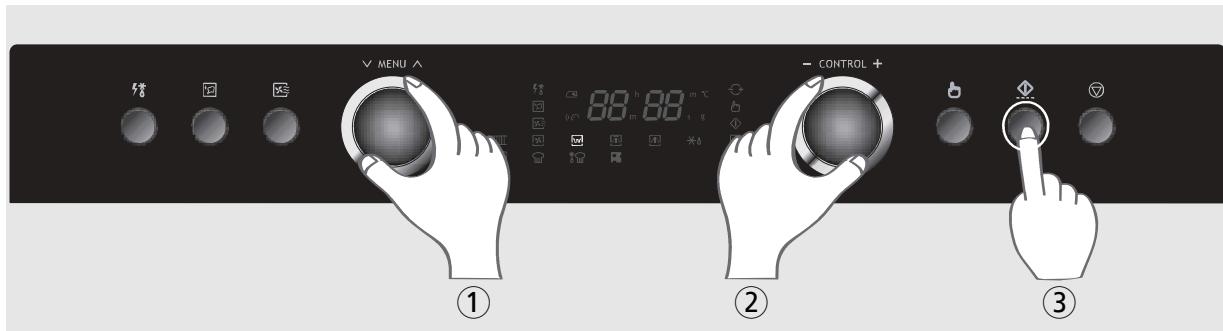 MENU 88 h 88 m °C CONTROL + ① ② ③