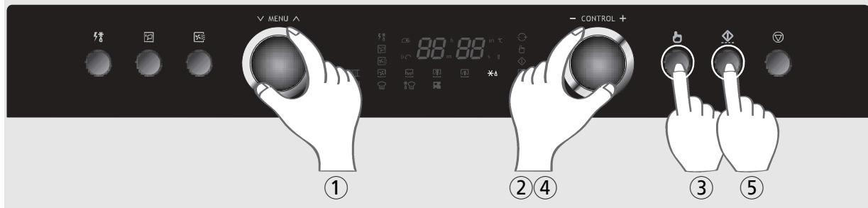 MENU 88 m 88 s 8 CONTROL + ① ②④ ③⑤